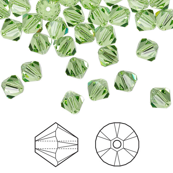 Bead 24pk peridot, Crystal Passions® 6mm bicone 5328 image number 0