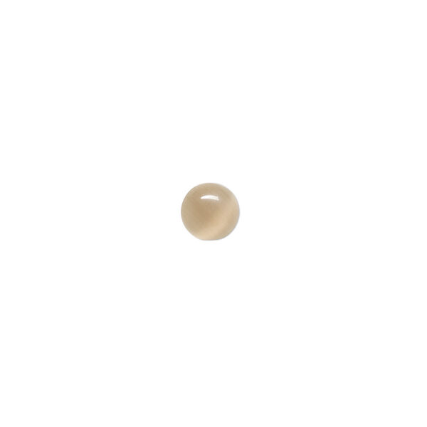 Cabochon, cat's eye glass (fiber optic glass), brown, 6mm calibrated round, quality grade. Sold per pkg of 10. image number 0