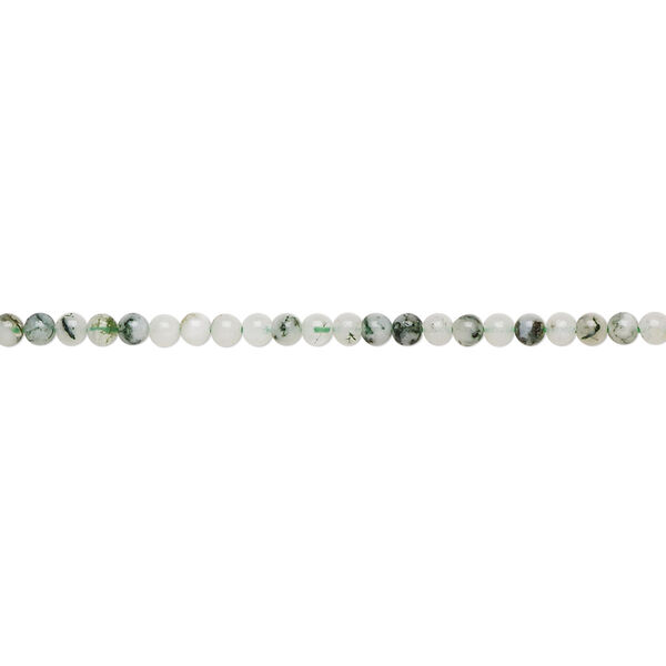 Tree agate 1pkg1, round bead natural 15.5-16 inch 2mm image number 0