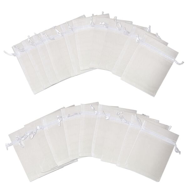 Pouch, chiffon, white, 3-1/2x3 inches. Sold per pkg of 24. image number 0