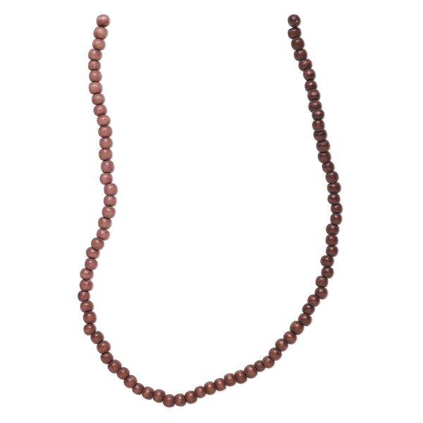 Bead, Taiwanese cheesewood (dyed / waxed), mauve ombre, 6mm round. Sold per pkg of (2) 15-1/2" to 16" strands. image number 0