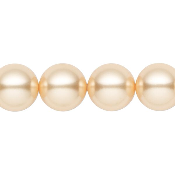 Pearl 100pk gold, Swarovski® 12mm round 5810 image number 0