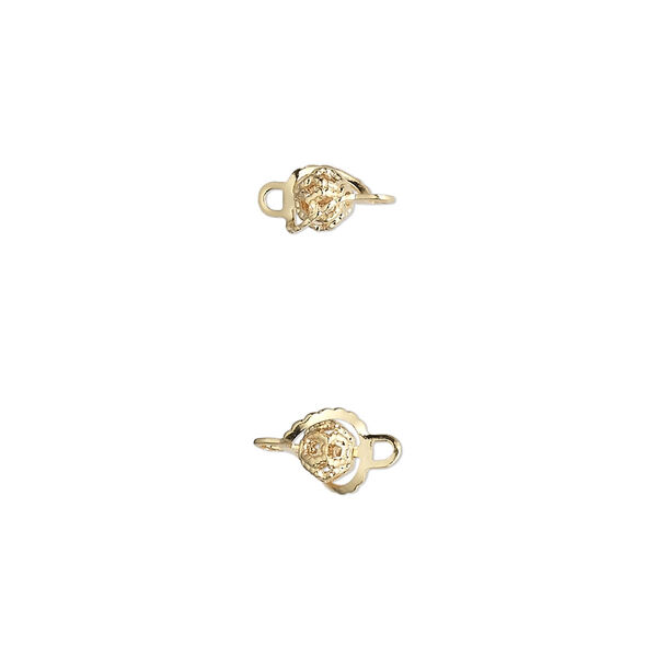 Link, gold-plated brass, 4mm wrapped filigree round. Sold per pkg of 100. image number 0