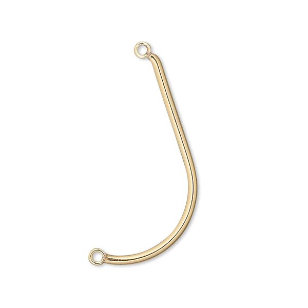 Focal, 14Kt gold-filled, 30x15mm curve with 2 loops. Sold individually. image number 0