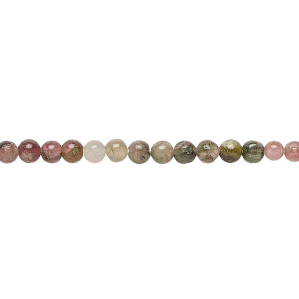 Multi-tourmaline 1pkg1, hand-cut round bead natural 12 inch 3-4mm image number 0