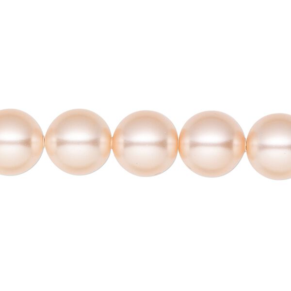 Pearl 25pk peach, Crystal Passions® 10mm round 5811 image number 0