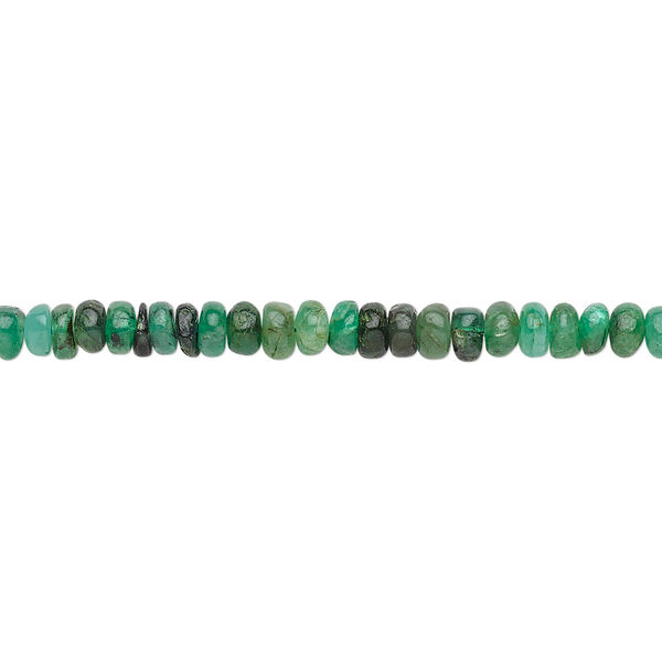 Emerald 1pkg1, hand-cut rondelle bead 12 inch 3x1mm-4x3mm image number 0
