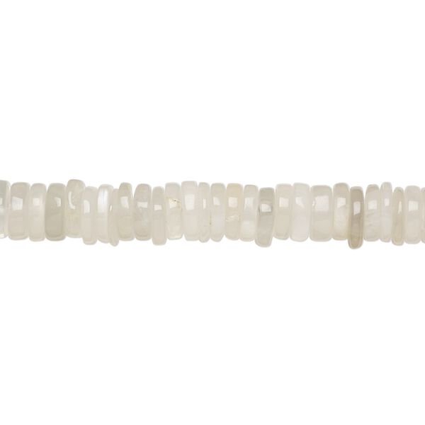 White moonstone 1pkg1, hand-cut rondelle bead natural 8 inch 4x1mm-6x2mm image number 0