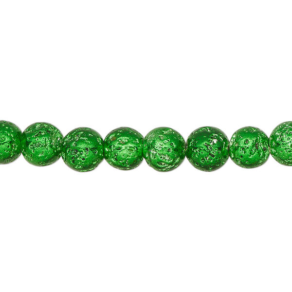 Lava rock 1pkg1, electrocoated round bead 15.5-16 inch 6-7mm image number 0